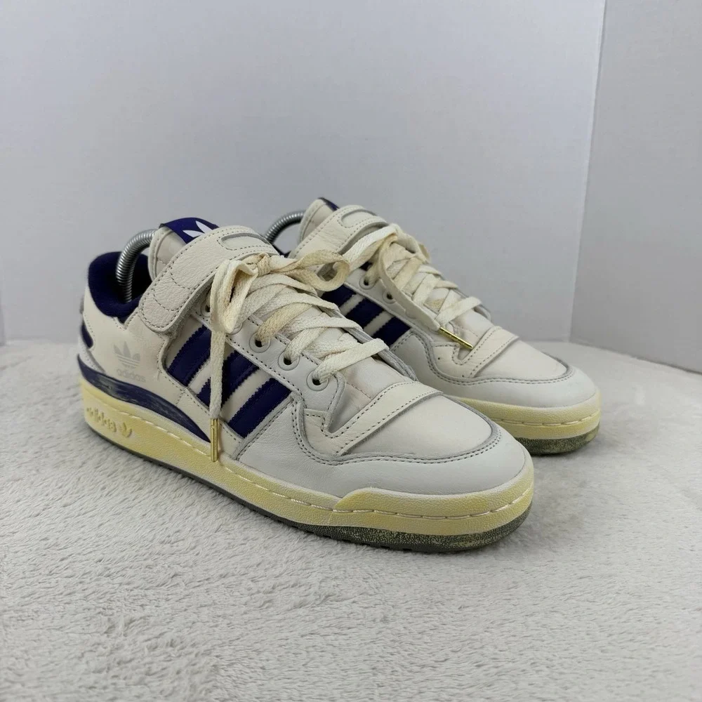 Adidas Originals Forum 84 Low Mens Size‎ 7.5 White Purple Sneaker Shoes HP9542